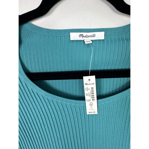Madewell NWT Women’s Turquoise Waters Sculpted Ottoman Tee size 2 - Picture 3 of 5